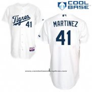 Camiseta Beisbol Hombre Detroit Tigers Victor Martinez 41 Blanco Los Tigres Cool Base