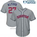 Camiseta Beisbol Hombre Houston Astros 2017 Estrellas y Rayas Jose Altuve Gris Cool Base