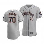 Camiseta Beisbol Hombre Houston Astros Andre Scrubb Autentico Road Gris