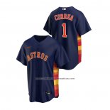 Camiseta Beisbol Hombre Houston Astros Carlos Correa Replica Alterno Azul