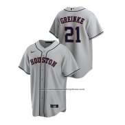 Camiseta Beisbol Hombre Houston Astros Zack Greinke Replica Road Gris