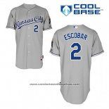 Camiseta Beisbol Hombre Kansas City Royals Alcides Escobar 2 Gris Cool Base