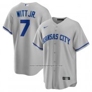 Camiseta Beisbol Hombre Kansas City Royals Bobby Witt Jr Segunda Replica Gris