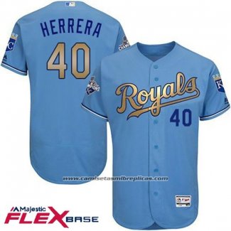 Camiseta Beisbol Hombre Kansas City Royals Kelvin Herrera Campeones Flex Base