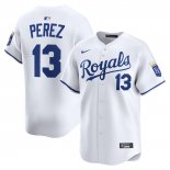 Camiseta Beisbol Hombre Kansas City Royals Salvador Perez Primera Limited Blanco