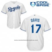 Camiseta Beisbol Hombre Kansas City Royals Wade Davis 17 Blanco Primera Cool Base