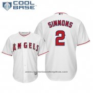 Camiseta Beisbol Hombre Los Angeles Angels Andrelton Simmons Cool Base Blanco