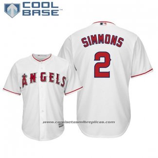 Camiseta Beisbol Hombre Los Angeles Angels Andrelton Simmons Cool Base Blanco