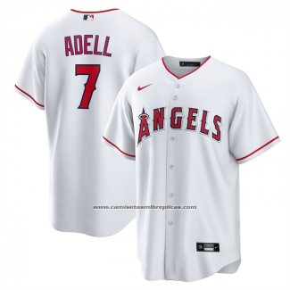 Camiseta Beisbol Hombre Los Angeles Angels Jo Adell Primera Replica Blanco