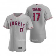 Camiseta Beisbol Hombre Los Angeles Angels Shohei Ohtani Autentico 2020 Road Gris