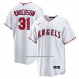 Camiseta Beisbol Hombre Los Angeles Angels Tyler Anderson Primera Replica Blanco
