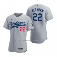 Camiseta Beisbol Hombre Los Angeles Dodgers Clayton Kershaw Autentico 2020 Alterno Gris