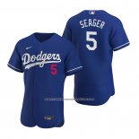 Camiseta Beisbol Hombre Los Angeles Dodgers Corey Seager Autentico 2020 Alterno Azul