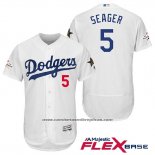Camiseta Beisbol Hombre Los Angeles Dodgers Corey Seager Blanco 2017 All Star Flex Base