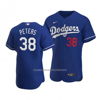 Camiseta Beisbol Hombre Los Angeles Dodgers Dj Peters Autentico Alterno Azul