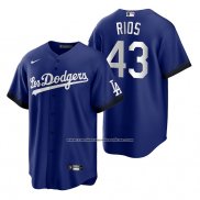 Camiseta Beisbol Hombre Los Angeles Dodgers Edwin Rios 2021 City Connect Replica Azul