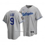 Camiseta Beisbol Hombre Los Angeles Dodgers Gavin Lux 2020 Replica Road Gris