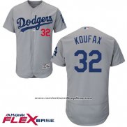 Camiseta Beisbol Hombre Los Angeles Dodgers Jackie Robinson Autentico Collection Gris Flex Base