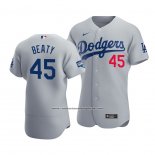 Camiseta Beisbol Hombre Los Angeles Dodgers Matt Beaty 2020 Autentico Alterno Gris