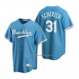 Camiseta Beisbol Hombre Los Angeles Dodgers Max Scherzer Brooklyn Cooperstown Collection Alterno Azul