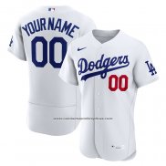 Camiseta Beisbol Hombre Los Angeles Dodgers Primera Premium Personalizada Blanco