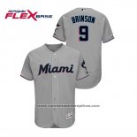 Camiseta Beisbol Hombre Miami Marlins Lewis Brinson 150th Aniversario Patch 2019 Flex Base Gris