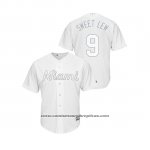 Camiseta Beisbol Hombre Miami Marlins Lewis Brinson 2019 Players Weekend Replica Blanco
