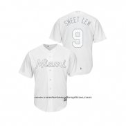 Camiseta Beisbol Hombre Miami Marlins Lewis Brinson 2019 Players Weekend Replica Blanco