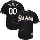 Camiseta Beisbol Hombre Miami Marlins Personalizada Negro