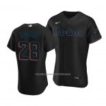 Camiseta Beisbol Hombre Miami Marlins Trevor Rogers Autentico Alterno Negro