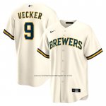 Camiseta Beisbol Hombre Milwaukee Brewers Bob Uecker Retired Primera Replica Crema
