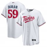 Camiseta Beisbol Hombre Minnesota Twins Jhoan Duran Primera Replica Blanco