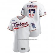 Camiseta Beisbol Hombre Minnesota Twins Jose Berrios 2020 Stars & Stripes 4th of July Blanco
