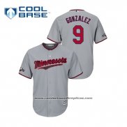 Camiseta Beisbol Hombre Minnesota Twins Marwin Gonzalez 2019 Postemporada Cool Base Gris
