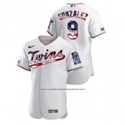 Camiseta Beisbol Hombre Minnesota Twins Marwin Gonzalez 2020 Stars & Stripes 4th of July Blanco