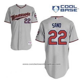 Camiseta Beisbol Hombre Minnesota Twins Miguel Sano 22 Gris Cool Base