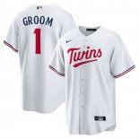Camiseta Beisbol Hombre Minnesota Twins NO 1 Groom Primera Replica Blanco