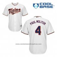 Camiseta Beisbol Hombre Minnesota Twins Paul Molitor 4 Blanco Primera Cool Base