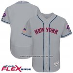 Camiseta Beisbol Hombre New York Mets 2017 Estrellas y Rayas Gris Flex Base