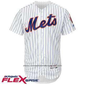 Camiseta Beisbol Hombre New York Mets Blank Blanco Flex Base Autentico Collection