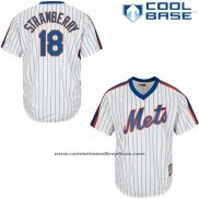 Camiseta Beisbol Hombre New York Mets Darryl Strawberry Blanco Cooperstown Cool Base