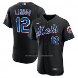 Camiseta Beisbol Hombre New York Mets Francisco Lindor 2022 Alterno Autentico Negro