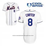 Camiseta Beisbol Hombre New York Mets Gary Carter 8 Blanco Alterno Cool Base