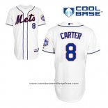 Camiseta Beisbol Hombre New York Mets Gary Carter 8 Blanco Alterno Cool Base