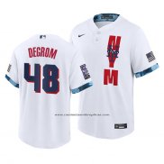 Camiseta Beisbol Hombre New York Mets Jacob Degrom 2021 All Star Replica Blanco