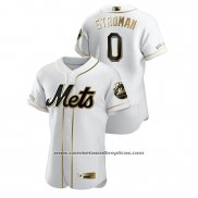 Camiseta Beisbol Hombre New York Mets Marcus Stroman Golden Edition Autentico Blanco