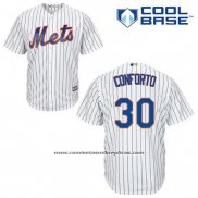 Camiseta Beisbol Hombre New York Mets Michael Conforto 30 Blanco Primera Cool Base