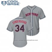Camiseta Beisbol Hombre New York Mets Noah Syndergaard 2018 Stars & Stripes Cool Base Gris