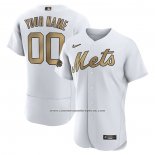 Camiseta Beisbol Hombre New York Mets Personalizada 2022 All Star Autentico Blanco