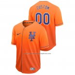 Camiseta Beisbol Hombre New York Mets Personalizada Fade Authentic Naranja